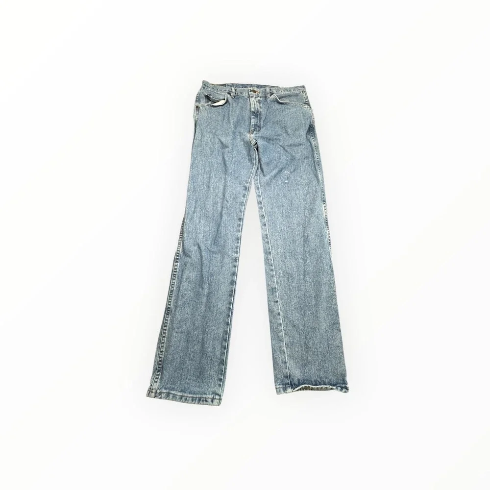 Wrangler Jeans Mens 32x31 Blue Straight Leg Denim High Rise‎ Classic 5-Pocket